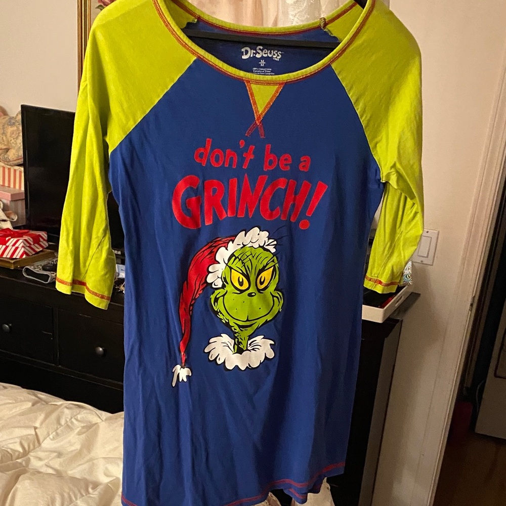 Dr. Seuss Blue and Green Grinch Shirt